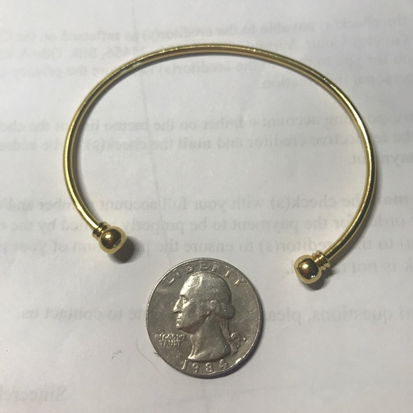 NWT Yellow Gold Plated Cuff Bracelet - Picture 8 of 8